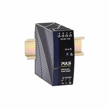 DC Power Supply, 100 to 240V AC, 24V DC, 60W, 2.5A, DIN Rail -  FUNCTIONAL DEVICES, PULS-PIM60-245